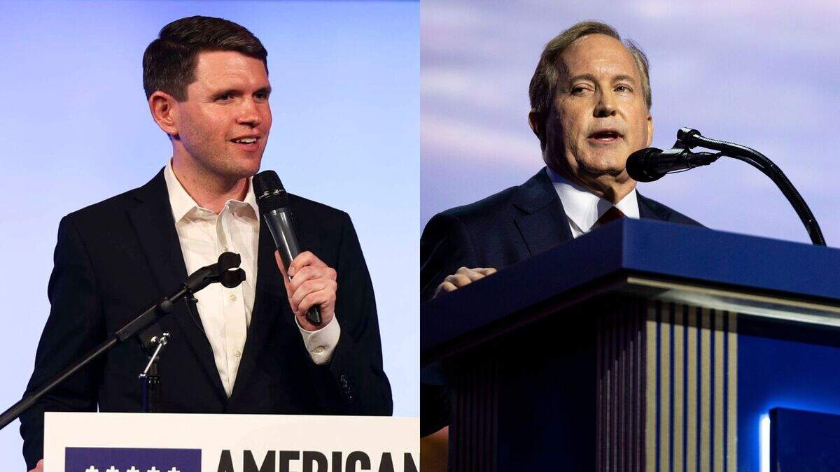 Democrat James Talarico (pictured left) and Republican Ken Paxton (pictured right) are in a Nov. 3 election for U.S. Senate in Texas. Democrat James Talarico (pictured left) and Republican Ken Paxton (pictured right) are in a Nov. 3 election for U.S. Senate in Texas.